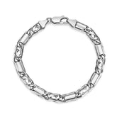 White Gold Open & Closed Birdseye Link Bracelet - Dracakis Jewellers